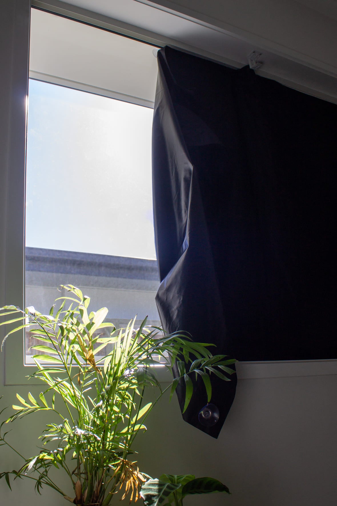 My Blackout® Portable Blind installed on the window