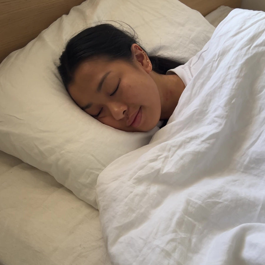 Shift worker sleeping peacefully during the day with My Blackout blind